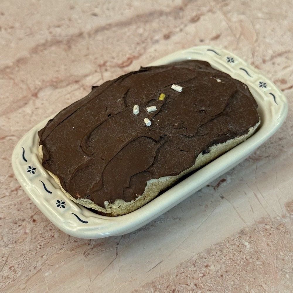 Longaberger Homestead Collectors Club Mini 9x13 Baking Dish Chocolate Cake Blue